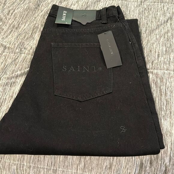 Saint Morta black jeans NWT 36x32 (chrome hearts cross) - Picture 1 of 5